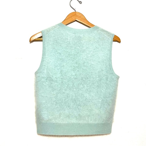 J. CREW 100 % Cashmere BrushedBaby Blue Sleeveless Women’s Small Sweater - Picture 3 of 7